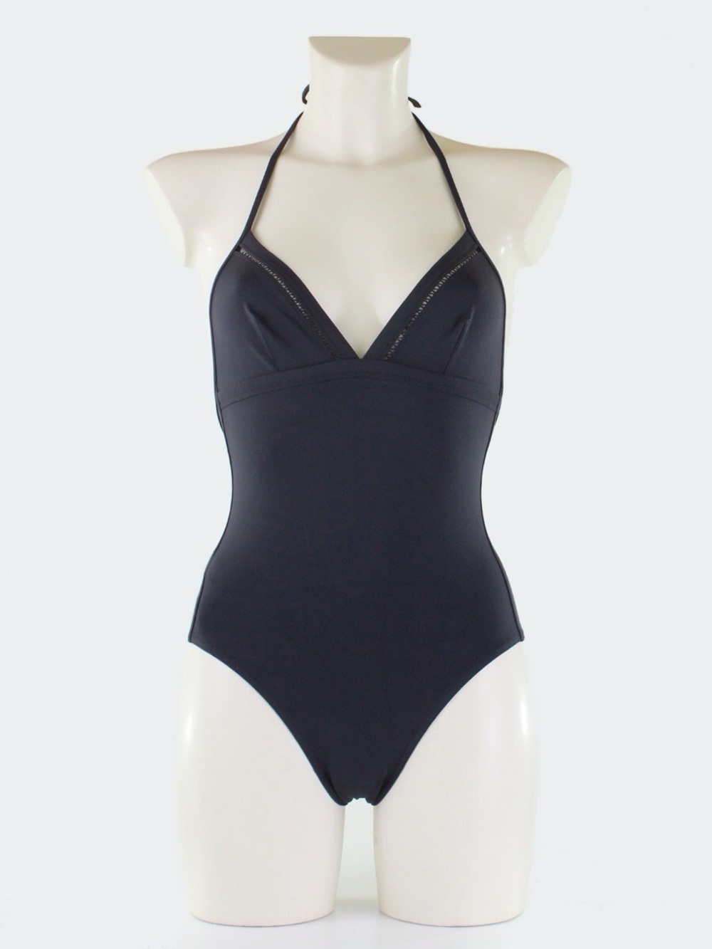 Sleek Eres Black Halter One-Piece Swimsuit